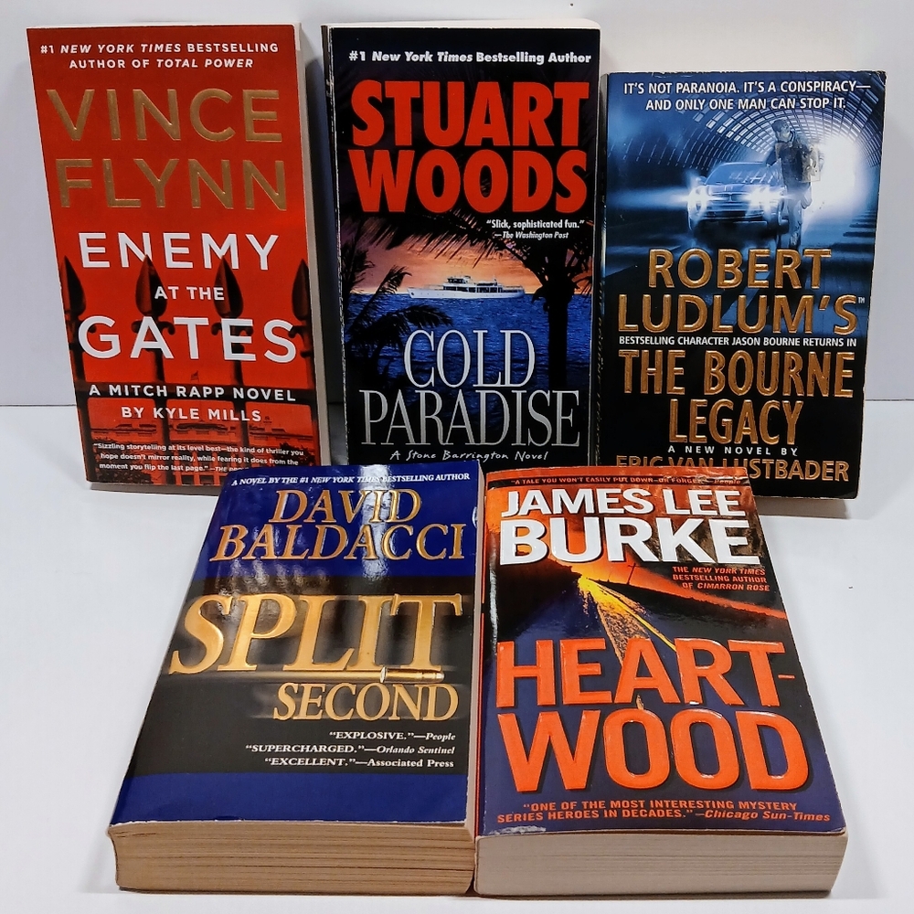 Five Mystery, Drama and Intrigue Paperback books in Excellent Condition